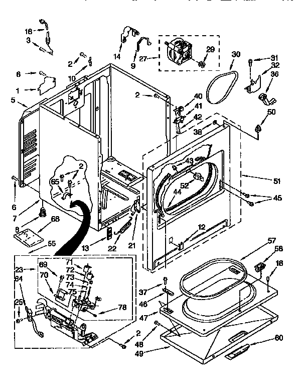 Kenmore 11097586410 cabinet diagram