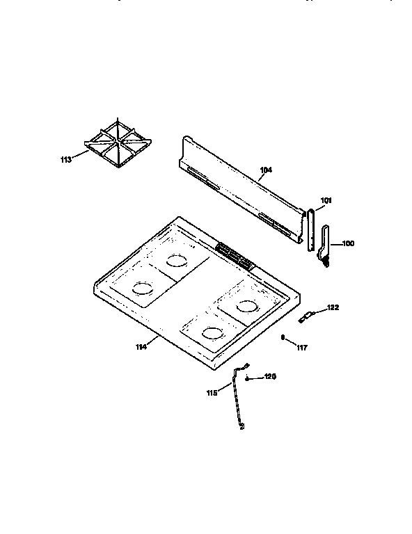 Kenmore 3626111896 main top section diagram