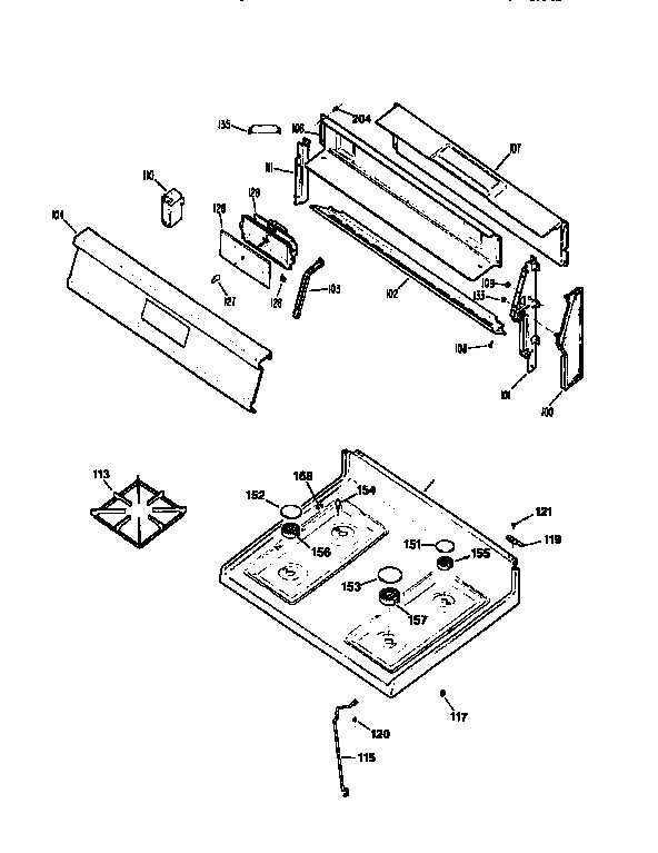 Kenmore 3627516890 main top section diagram