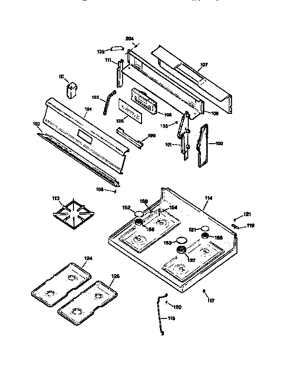 Kenmore 3627586990 main top section diagram
