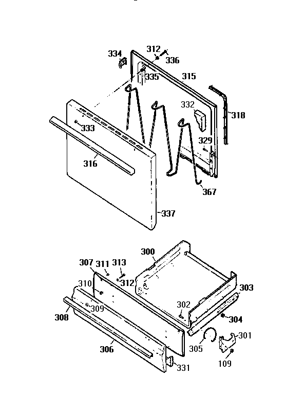 Kenmore 3626101195 door diagram