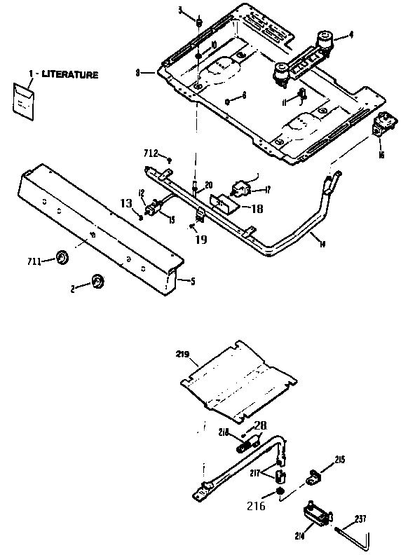 Kenmore 3626111197 burner section diagram