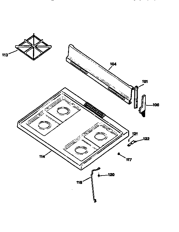 Kenmore 3626111197 main top section diagram