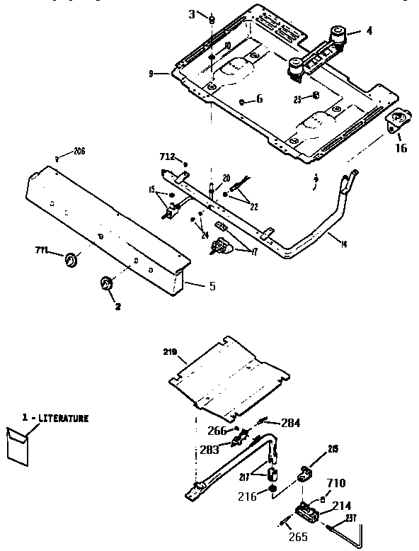 Kenmore 3627115191 burner section diagram