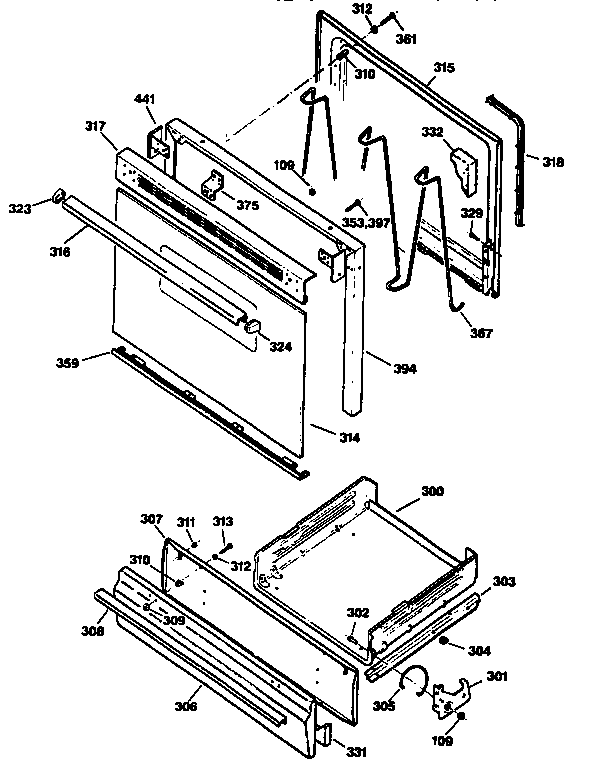 Kenmore 3627115191 door diagram