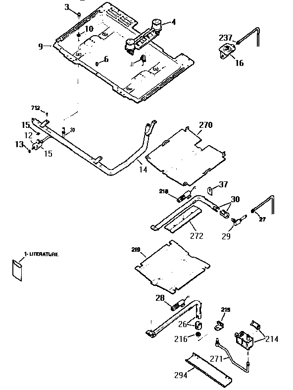 Kenmore 3627326191 burner section diagram