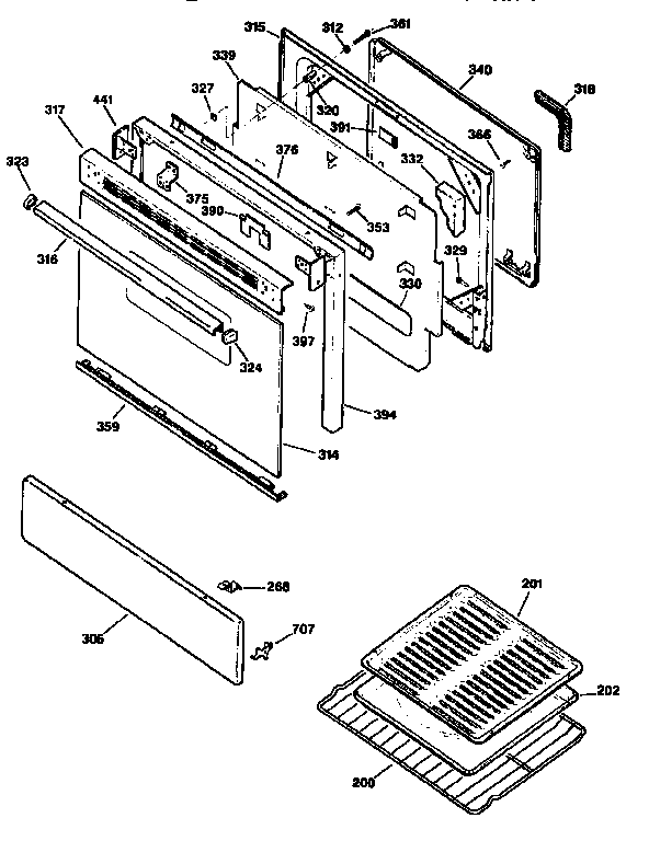 Kenmore 3627326191 door diagram