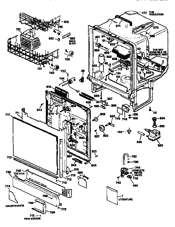 Kenmore 3631556992 body and door assembly diagram