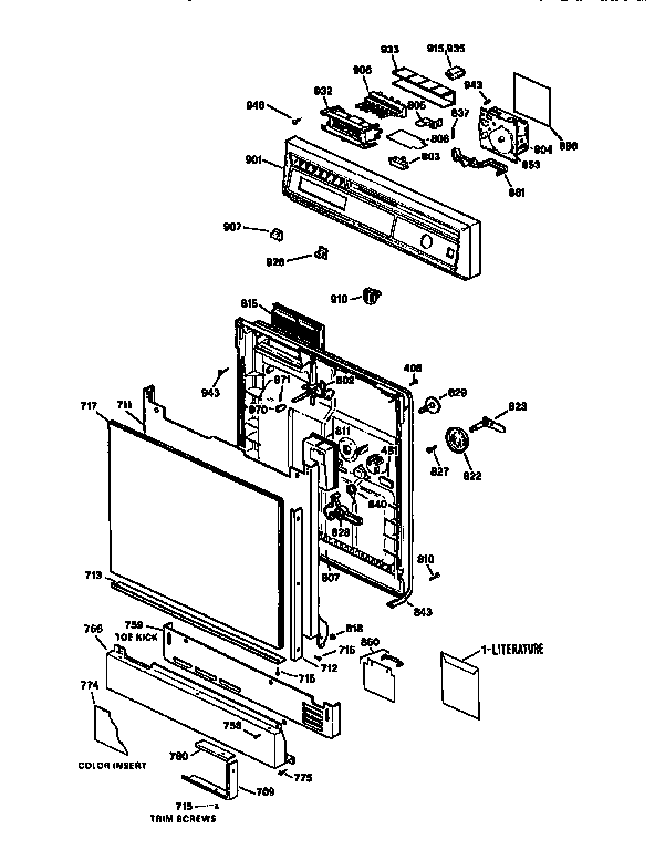 Kenmore 36314455690 escutcheon and door assembly diagram