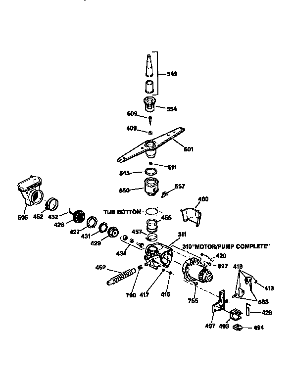 Kenmore 36314455690 motor pump mechanism diagram