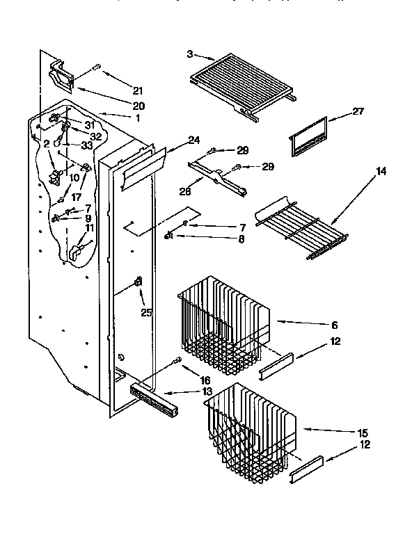 Kenmore 1069557984 freezer liner diagram
