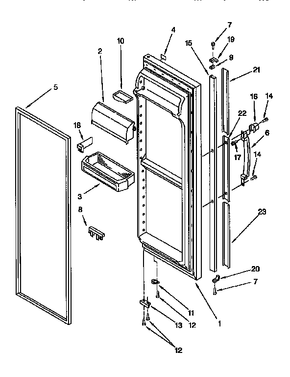 Kenmore 1069557984 refrigerator door diagram
