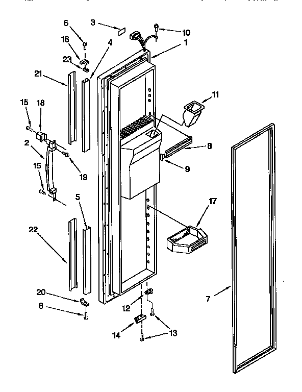 Kenmore 1069557984 freezer door diagram