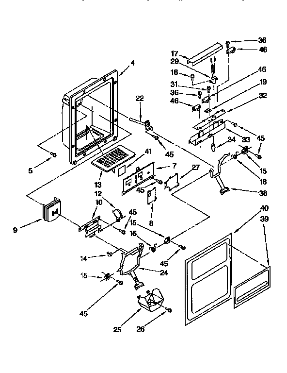 Kenmore 1069557984 dispenser front diagram