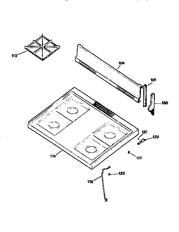 Kenmore 3626101896 main top section diagram