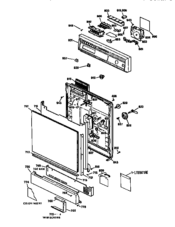 Kenmore 36314458690 escutcheon and door assembly diagram
