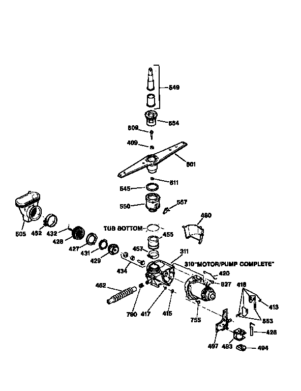 Kenmore 36314458690 motor pump mechanism diagram