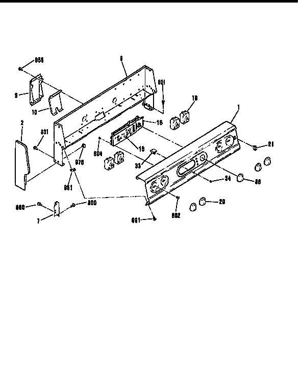 Kenmore 91193458591 backguard section diagram