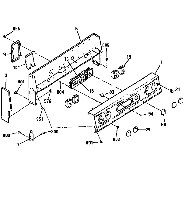 Kenmore 9119354591 backguard section diagram