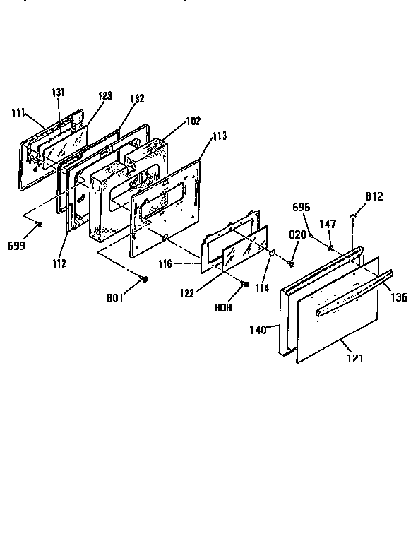 Kenmore 9119354591 door section diagram