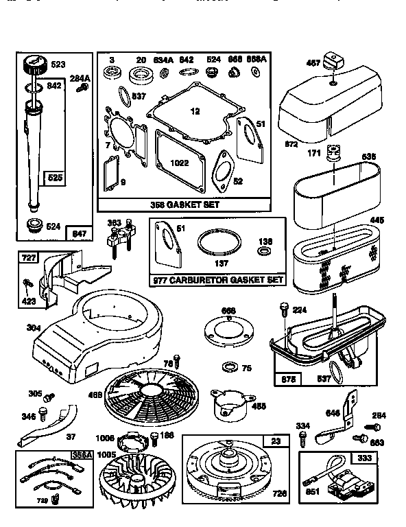 Craftsman 917259381 engine 28n707-0636-a1 (71/500) diagram