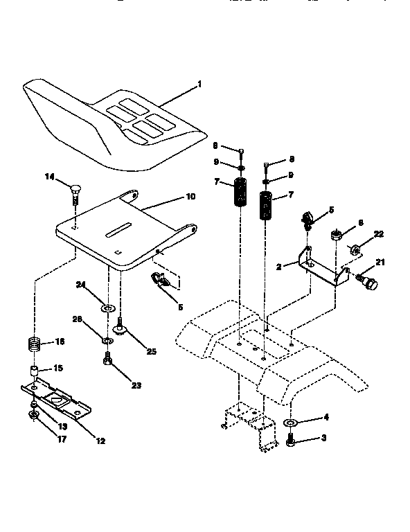 Craftsman 917256430 seat assembly diagram