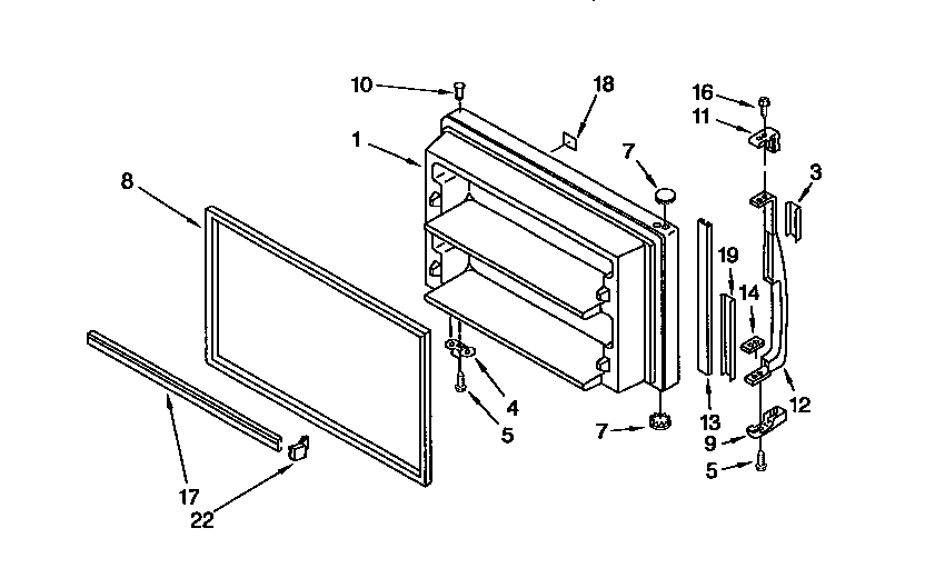 Kenmore 1069751783 freezer door diagram