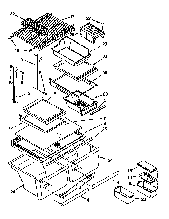 Kenmore 1069751783 shelf diagram
