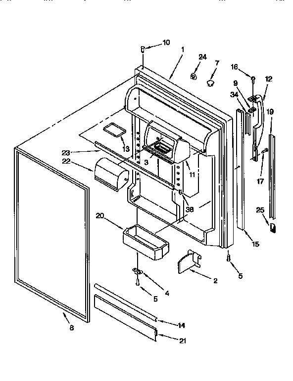 Kenmore 1069751783 refrigerator door diagram