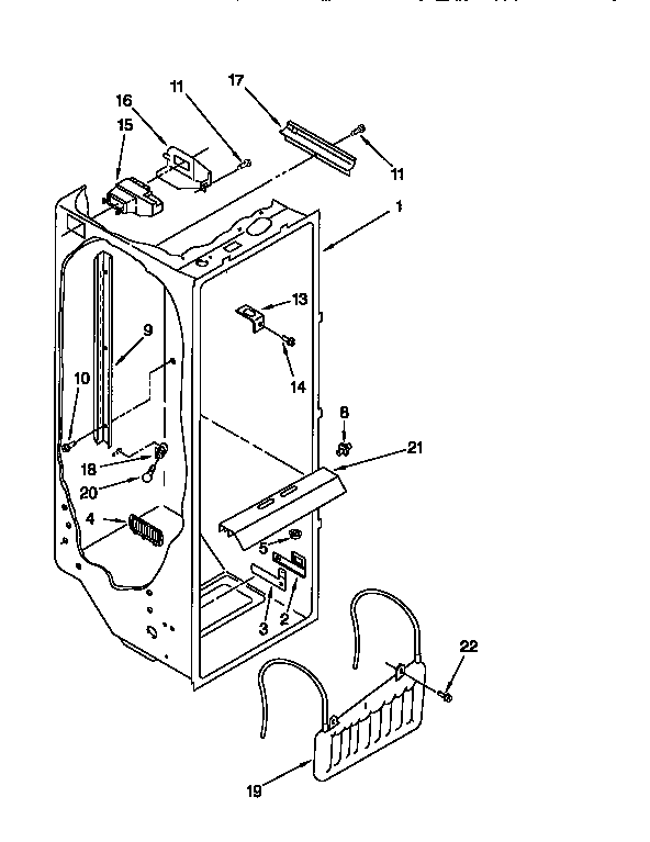Kenmore 1069502820 refrigerator liner diagram