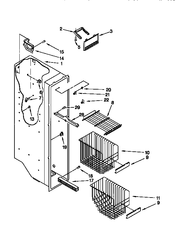 Kenmore 1069502820 freezer liner diagram