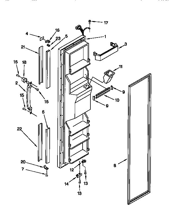 Kenmore 1069502820 freezer door diagram