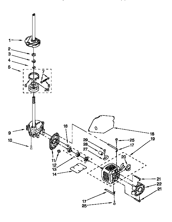 Kenmore 11092389200 braker,clutch,gearcase,motor&pump diagram