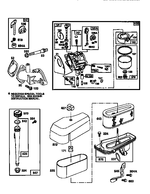 Craftsman 917256410 engine 28r707-0637-a1 (71,500) diagram