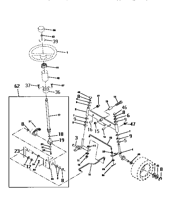 Craftsman 917256410 steering assembly diagram