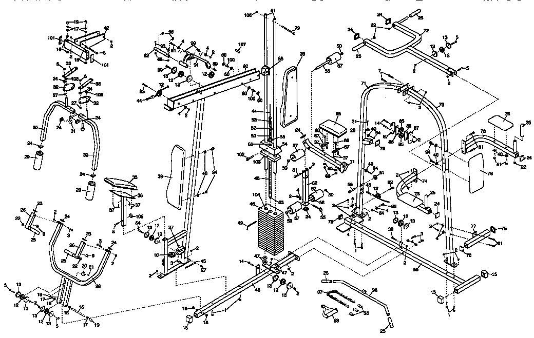 Weider WESY95450 unit parts diagram