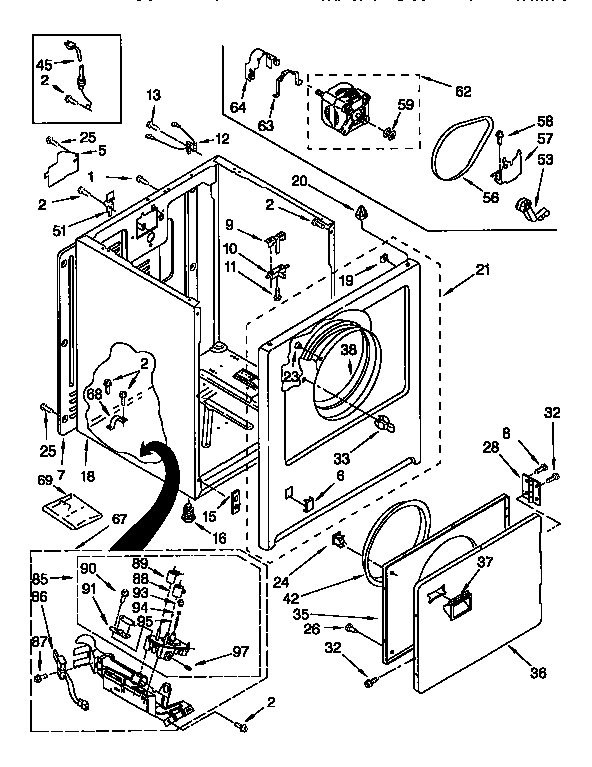 Whirlpool LGR4634DQ1 cabinet diagram