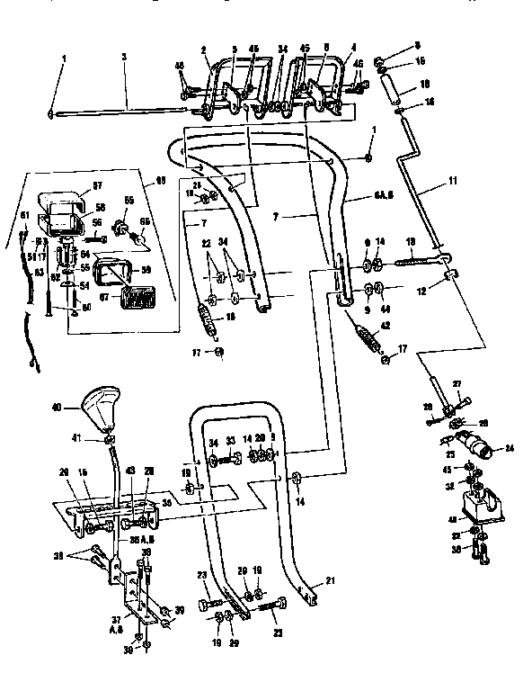 Craftsman 88416 upper handle assembly diagram