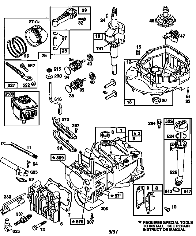 Craftsman 917377261 engine  12h802-1534-21 (71/500) diagram