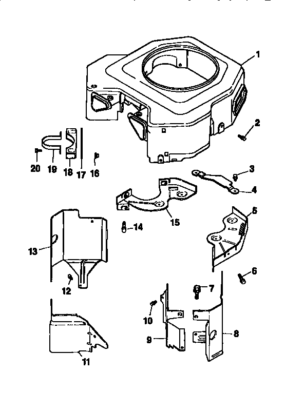 Craftsman 917251642 blower housing & baffles (71/501) diagram