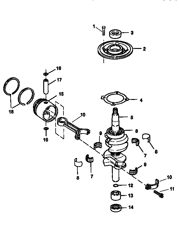 Craftsman 225581508 crankshaft and piston diagram