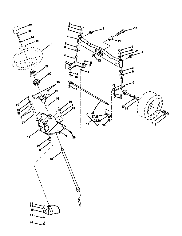 Craftsman 917250262 steering assembly diagram