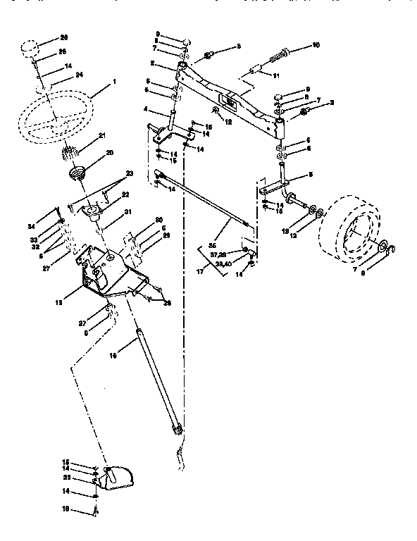 Craftsman 917251521 steering assembly diagram