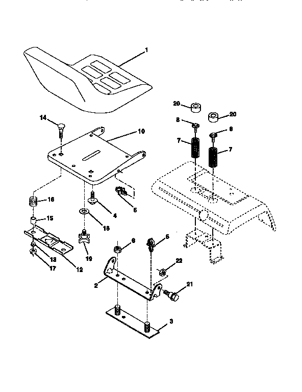 Craftsman 917251521 seat assembly diagram