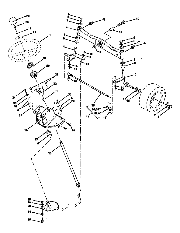 Craftsman 917251571 steering assembly diagram