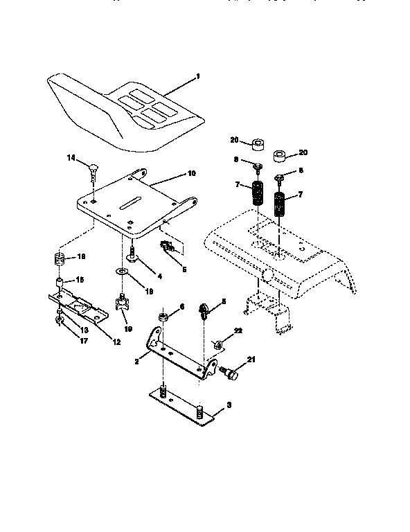 Craftsman 917251571 seat assembly diagram