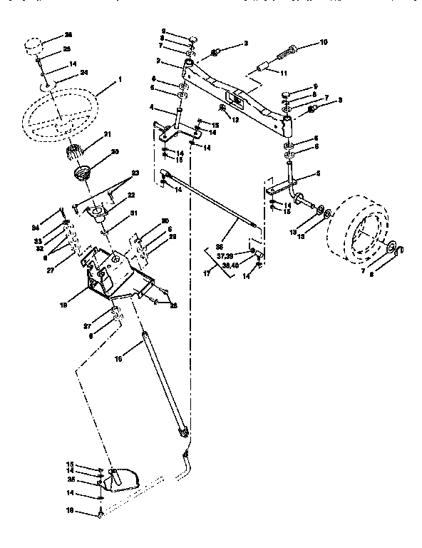 Craftsman 917251641 steering assembly diagram