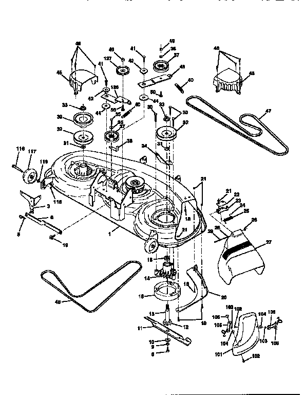 Craftsman 917251641 mower deck diagram