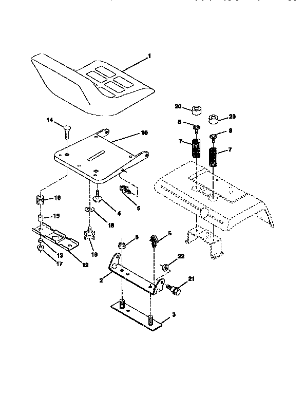Craftsman 917251660 seat assembly diagram