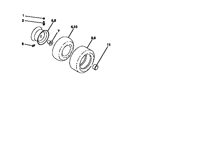 Craftsman 917251660 wheels and tires diagram